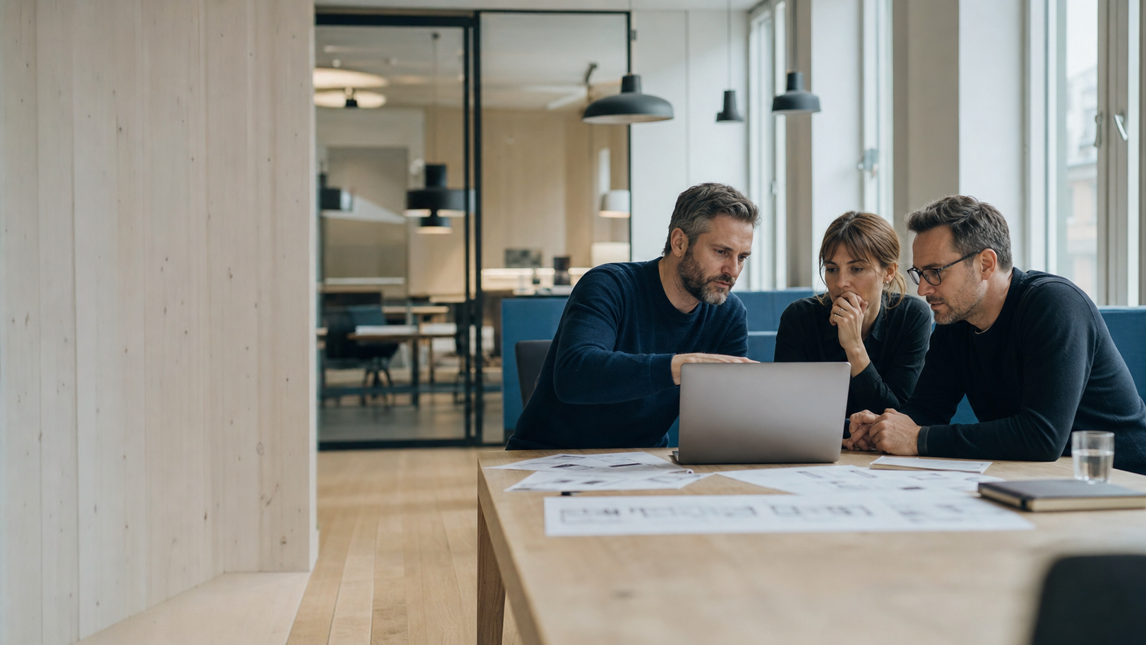 Acodelys team i ett tekniskt planeringsmöte